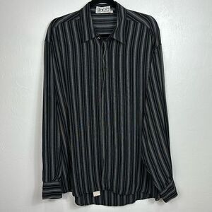 Sfarzo Milano Y2K Vintage Striped Long Sleeve Button Down Shirt Size L